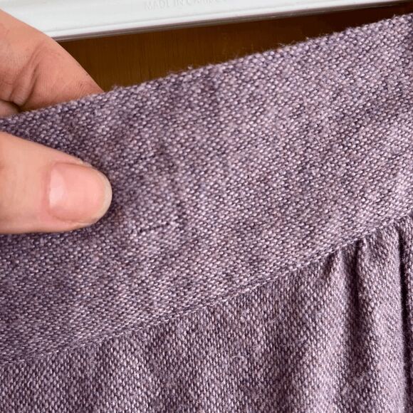 Vintage Lavender Wool-Blend High-Rise Pants V-Waist Front, Wide Leg (Fits 8–10) - Picture 9 of 14